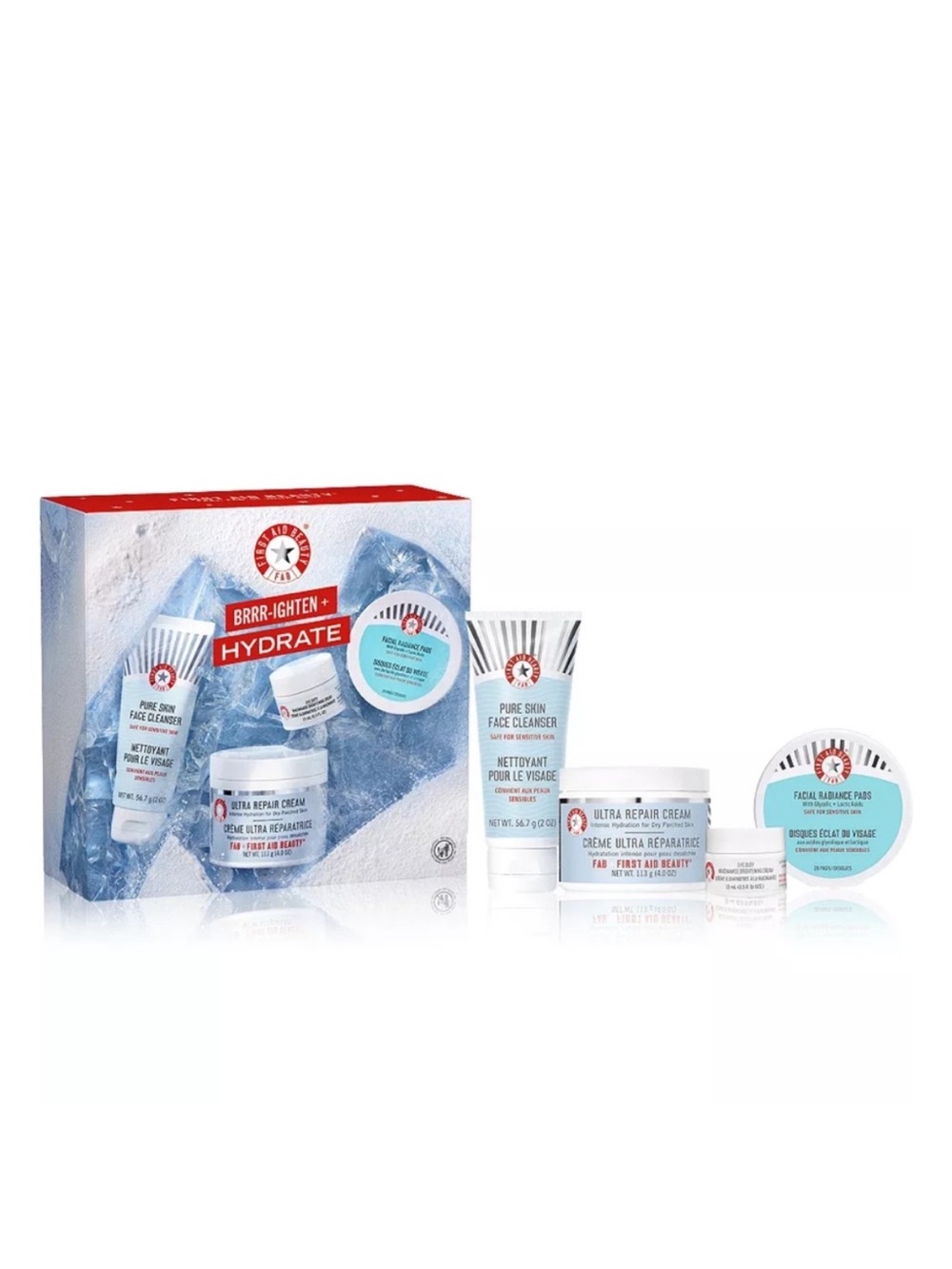 First Aid Beauty Brrr-ighten + Hydrate 4-Piece Skincare Set